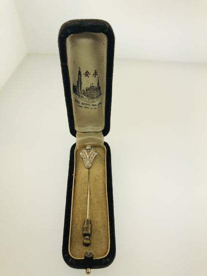 Vintage Art Deco Platinum Diamond Stick Pin .25tcw 1/4