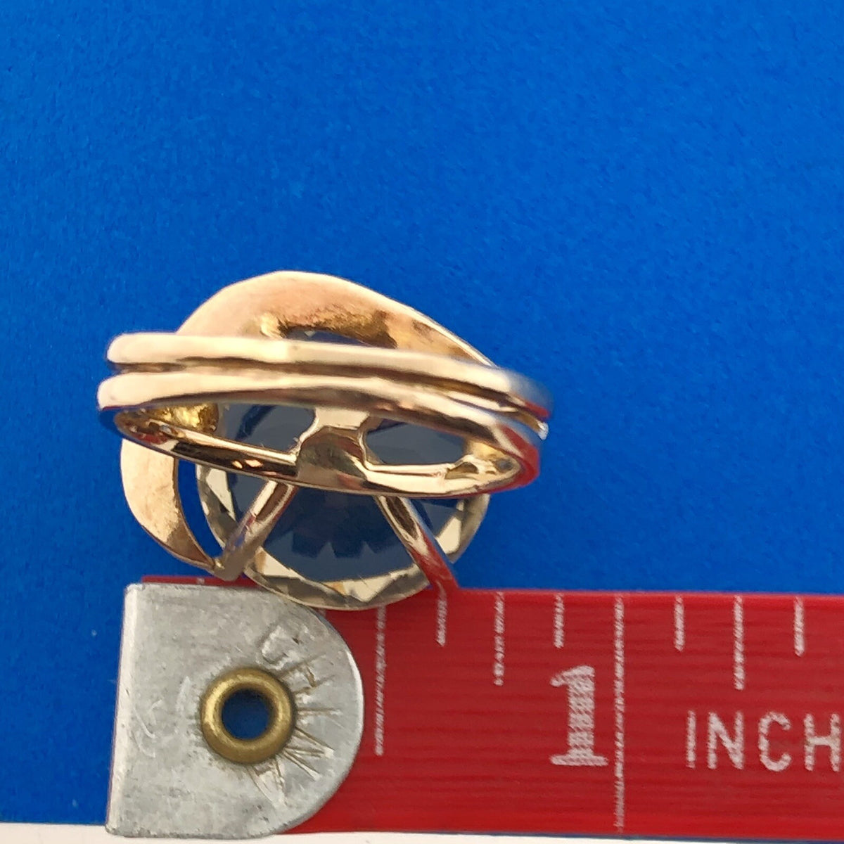 Gorgeous 14k Yellow Gold Large Smoky Quartz Free Form Statement Ring Size 7.25