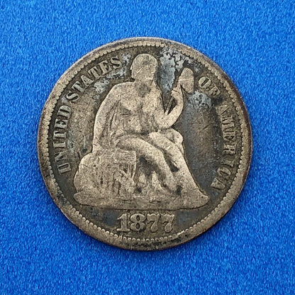 1877 P Silver Seated Liberty Dime 10c Better Key Scarce Philadelphia Mint Coin