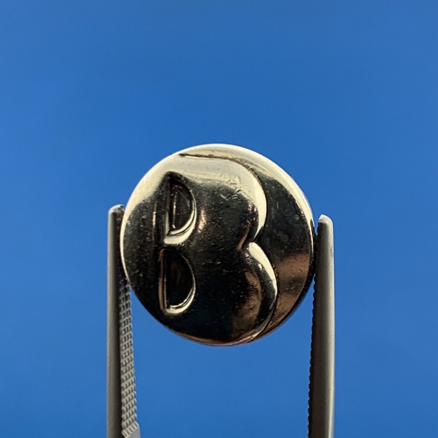 Stunning Sterling Silver 925 Alphabet Initial Letter B Circle Slide Pendant