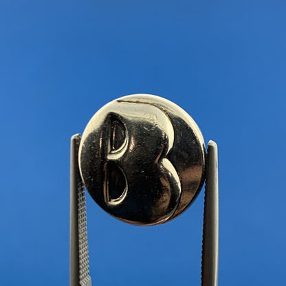 Stunning Sterling Silver 925 Alphabet Initial Letter B Circle Slide Pendant