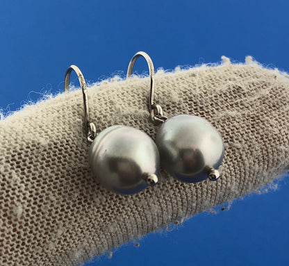 Designer Honora Sterling Silver 925 Freshwater Gray Pearl Dangle Hook Earrings