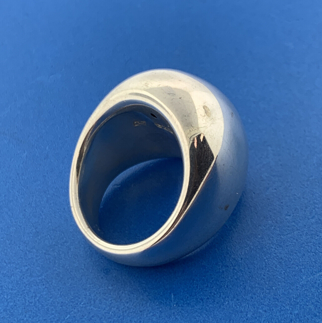 Designer 925 Sterling Silver High Polished Smooth Dome Statement Ring