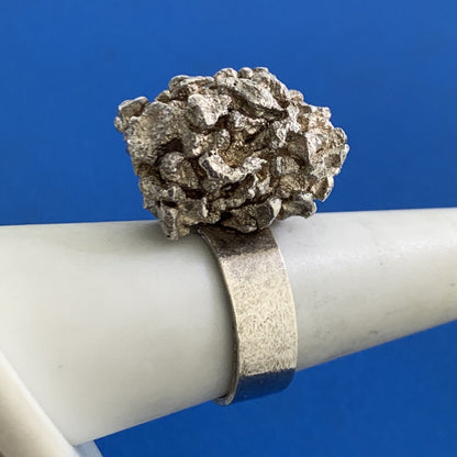 Artisan 925 Sterling Silver Free Form Modernist Nugget Ring