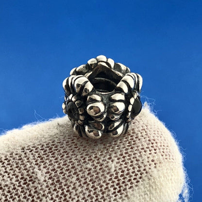 Authentic Pandora 925 Sterling Silver Purple Yellow CZ Floral Bead Charm