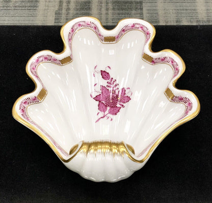 Vintage Herend Hugary Raspberry Chinese Bouquet Apponyi Large Shell Serving Dish