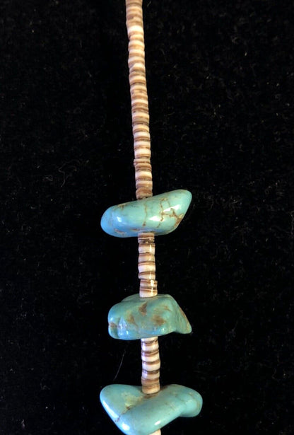 Vintage Artisan Natural Turquoise Chunky Beads Agate Bead Statement Necklace