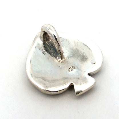 Retro 925 Sterling Silver Scroll Itaglio Spade Shaped Pendant