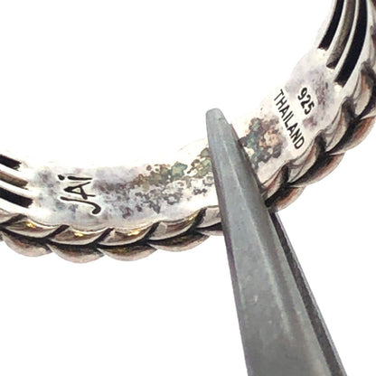 Designer John Hardy JAi 925 Sterling Silver Blue Topaz Braided Wrap Band Ring