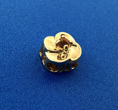 Designer DDH 10K Yellow Gold Citrine Flower November Slide Bracelet Charm