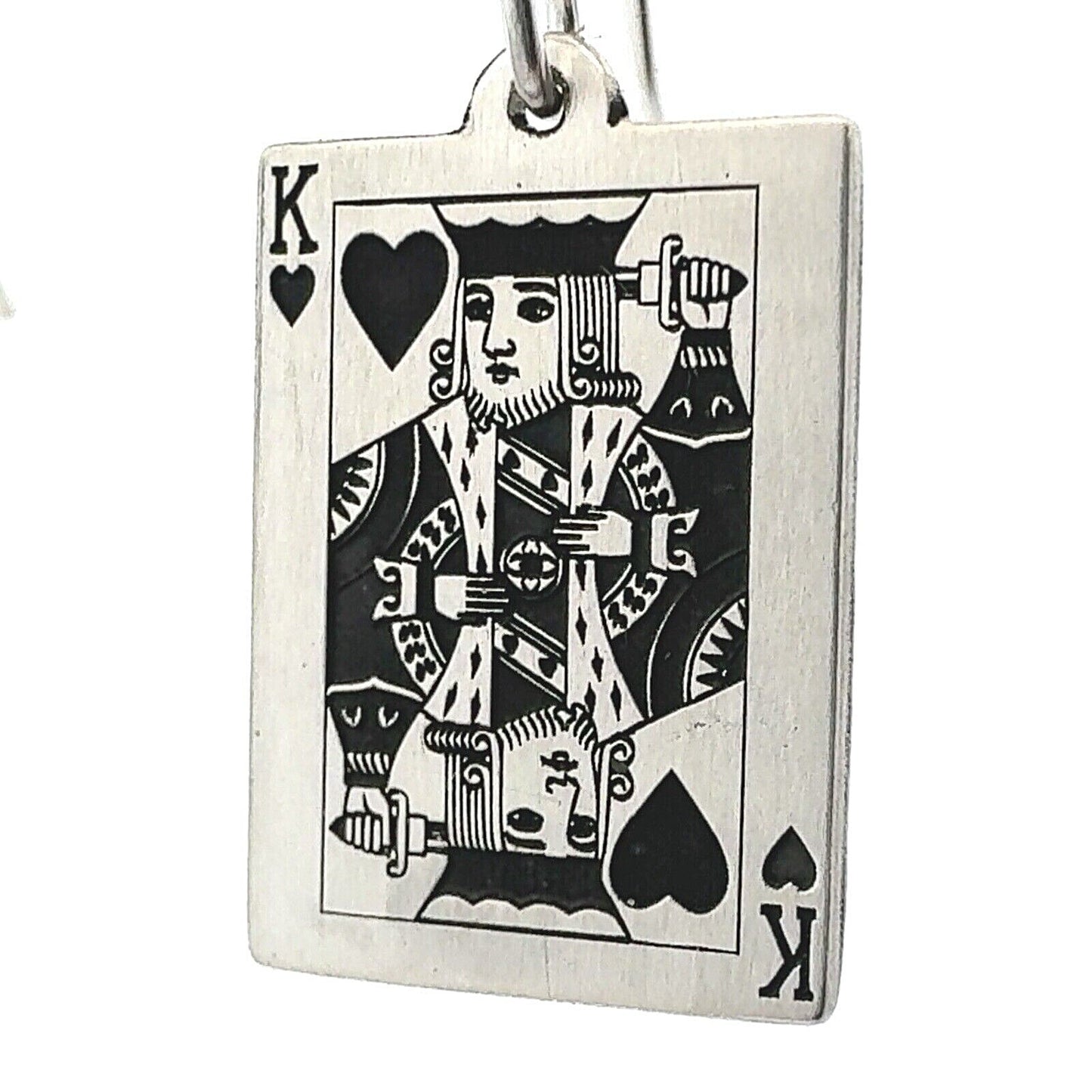 Custom Artisan Sterling Silver 925 Poker Playing Card Drop Dangle Earrings