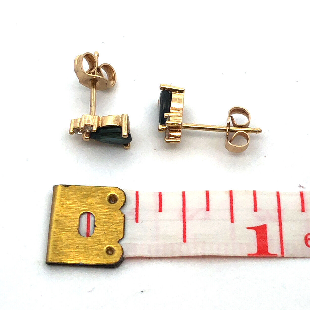 Designer 14K Yellow Gold London Blue Topaz Diamond Accented Stud Earrings