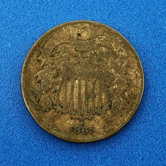 1865 P United States Bronze Two Cent Piece $.02 2c Philadelphia Mint Coin