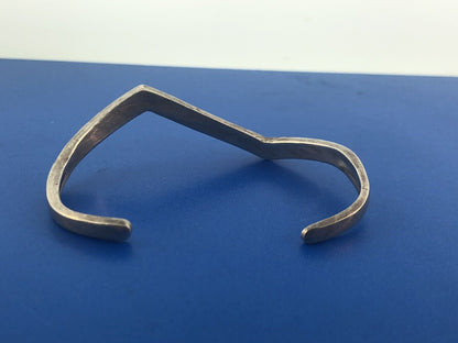 Vintage Native American 925 Sterling Silver Turquoise Modernist Cuff Bracelet