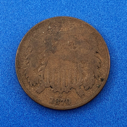 1866 P Bronze Two-Cent Piece Three Coin Mixed Date Union Shield Philadelphia Lot