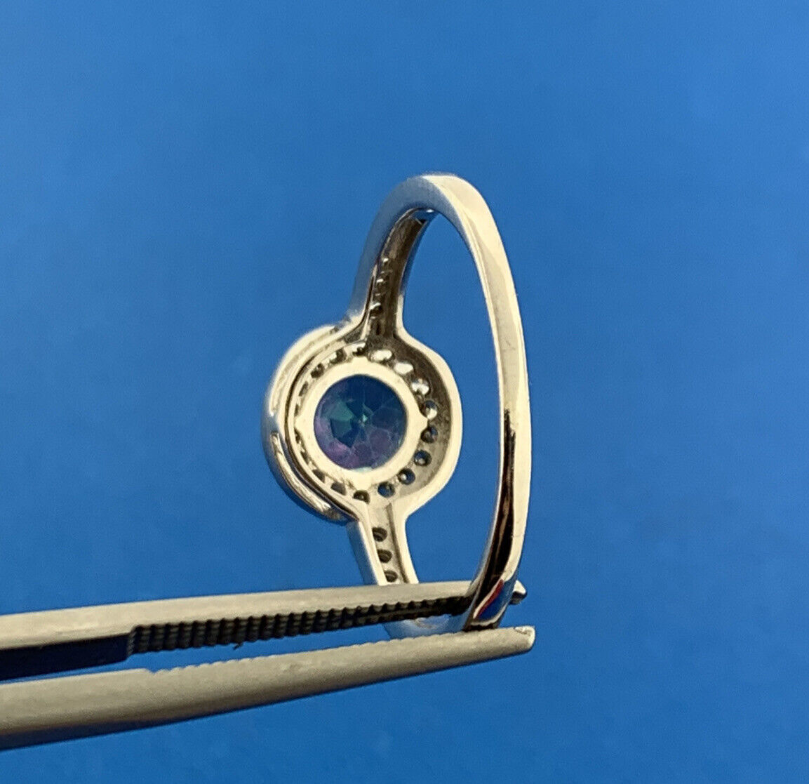 Designer Sterling Silver Mystic Topaz Cubic Zirconia Halo Cocktail Ring