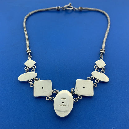 Retro BA Suarti Sterling Silver Balinese Scroll Dot Statement Toggle Necklace