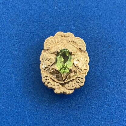 Designer RGVS 14K Yellow Gold Green Peridot Slide Bracelet Charm0