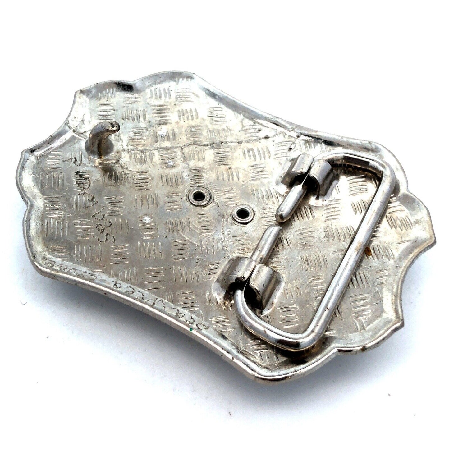 Southwestern Silver Tone Turitella Agate Floral Design Statement Belt Buckle