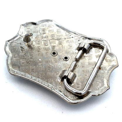 Southwestern Silver Tone Turitella Agate Floral Design Statement Belt Buckle