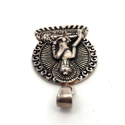 925 Sterling Silver Buddha Pagan Gods Detailed Pendant