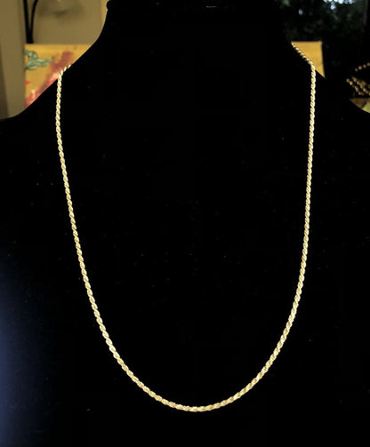 Designer FAS Italy 925 Sterling Silver 20" Twisted Rope Chain Necklace