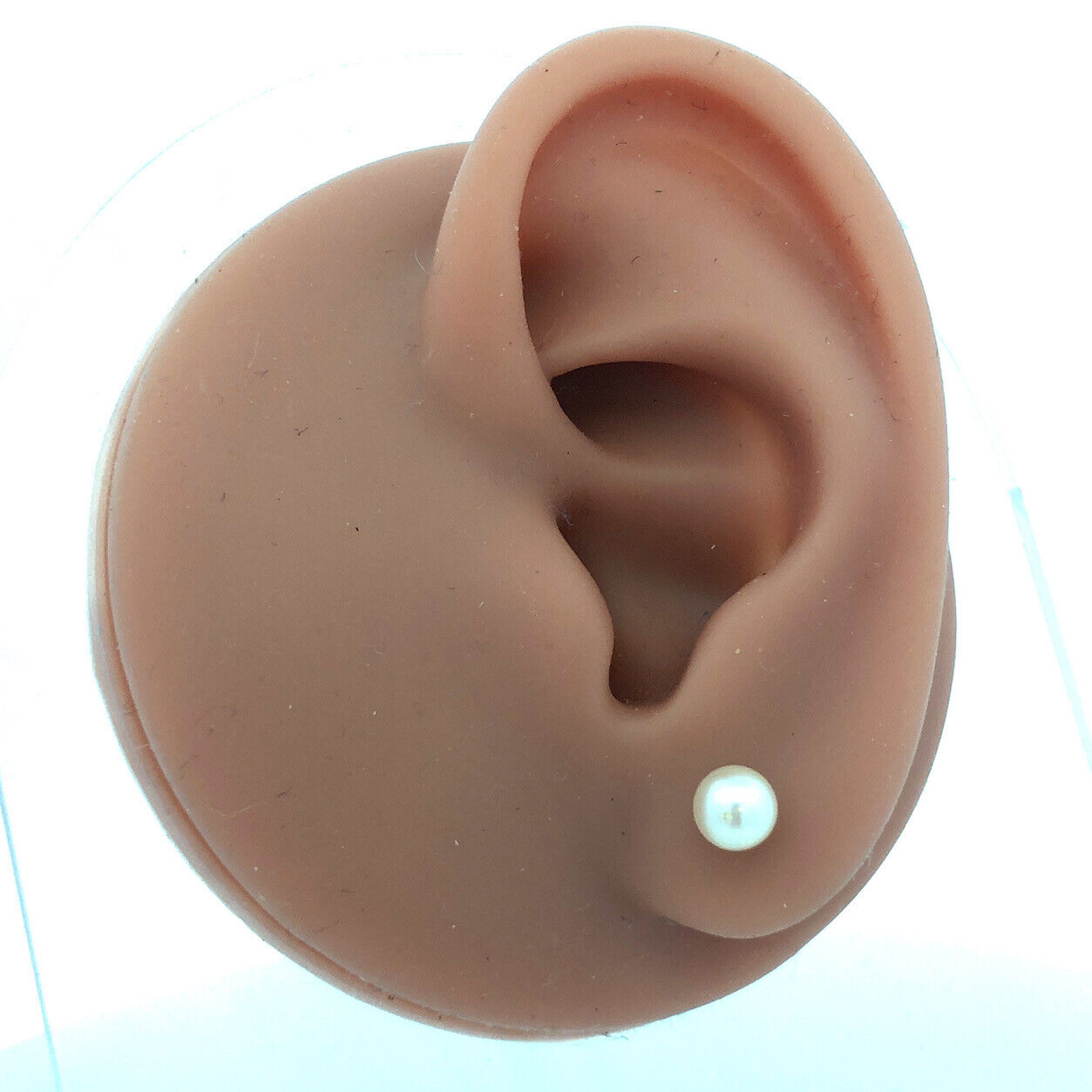 14K Yellow Gold Round Pearl Solitaire Ball Everyday Stud Earrings