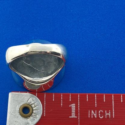 Modernist Designer 925 Sterling Silver Infinity Swirl Crop Circle Statement Ring