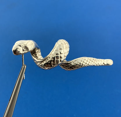 Stunning Sterling Silver 925 Spiral Snake Serpent Stud Earrings