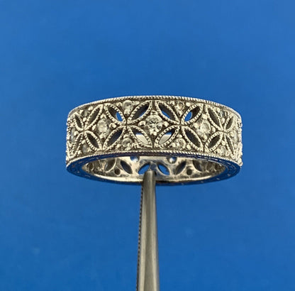 Tacori 925 Designer 925 Sterling Silver Cubic Zirconia CZ Art Deco Style Ring