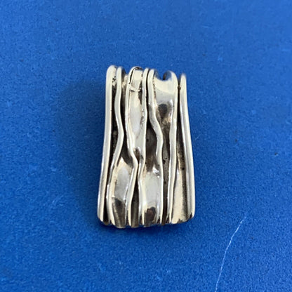 Designer 925 Sterling Silver Banner Ribbon Textured Modernist Pendant