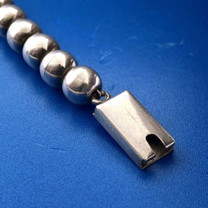 Vintage Taxco TD-29 Sterling Silver 925 Graduated Bead Ball Statement Necklace