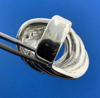 Vintage 925 Sterling Silver Modernist Crop Circle Swirl Statement Finger Ring