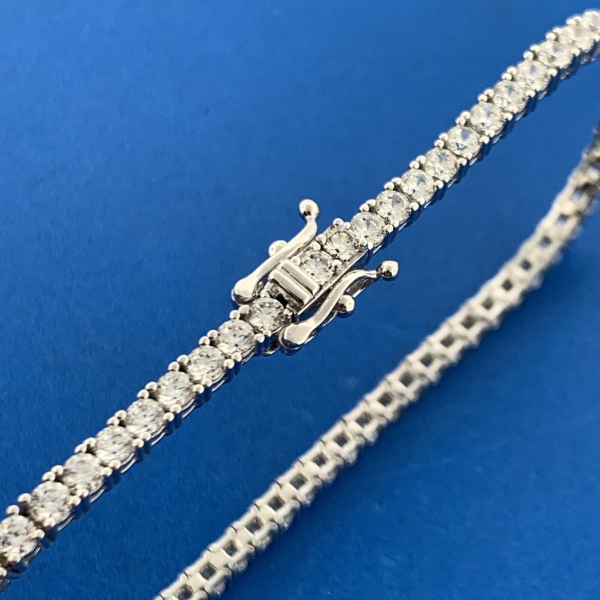 Designer SW 925 Sterling Silver Cubic Zirconia CZ Sparkling Tennis Bracelet