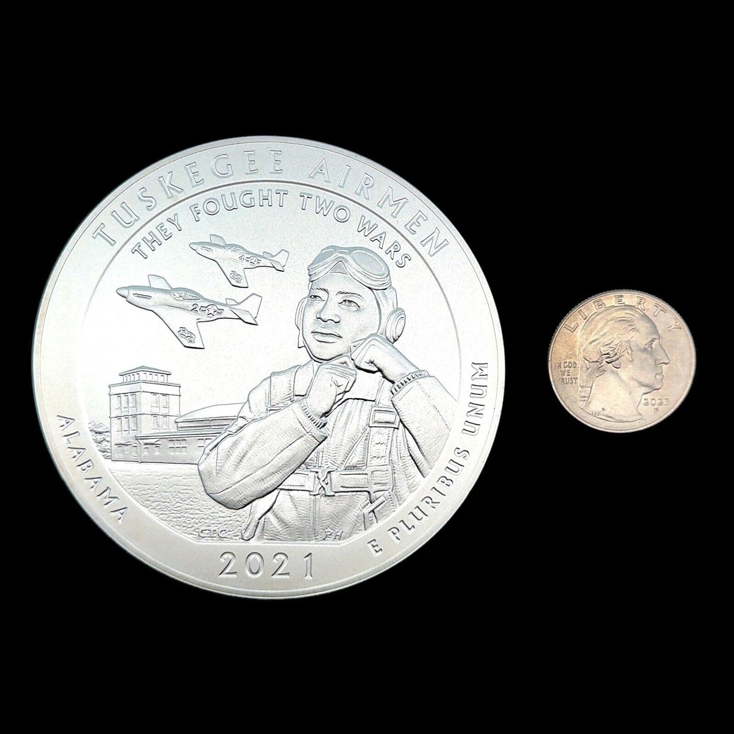 2021 P America The Beautiful Alabama Tuskegee Airmen 5 oz Silver Quarter Coin