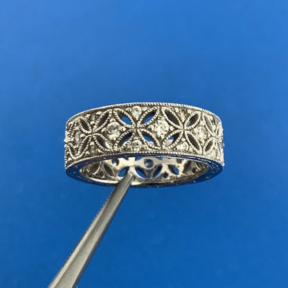 Tacori 925 Designer 925 Sterling Silver Cubic Zirconia CZ Art Deco Style Ring