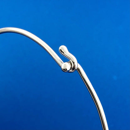 Designer Avery Sterling Silver 925 Polished Wire Bangle Bracelet