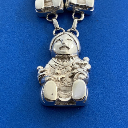 Native American Sterling Silver Mother & Child Storyteller Statement Necklace