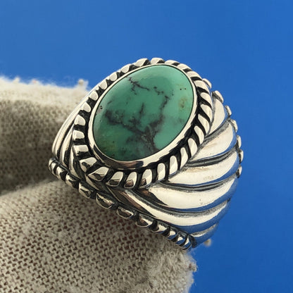 Carolyn Pollack R Moon CP Sterling Silver 925 Green Turquoise Southwestern Ring