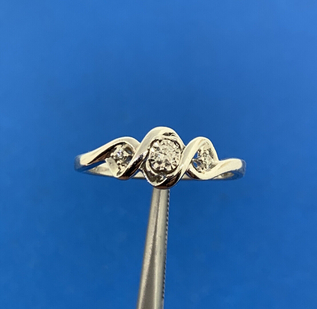 Designer 925 Sterling Silver Diamond Trio Promise Engagement Ring