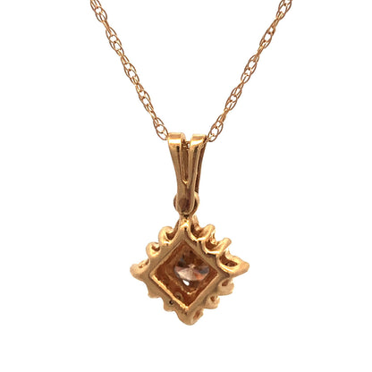 Designer 14K Yellow Gold White Mocha Diamond Pendant Necklace