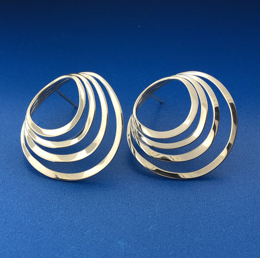 Stunning RLM Studio Sterling Silver 925 Expanding Multi Circle Stud Earrings