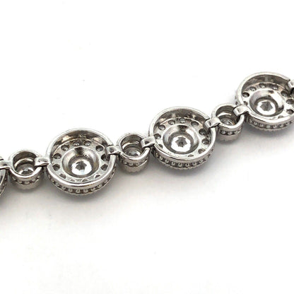 Designer R 925 Sterling Silver Round Cubic Zirconia CZ Retro Tennis Bracelet