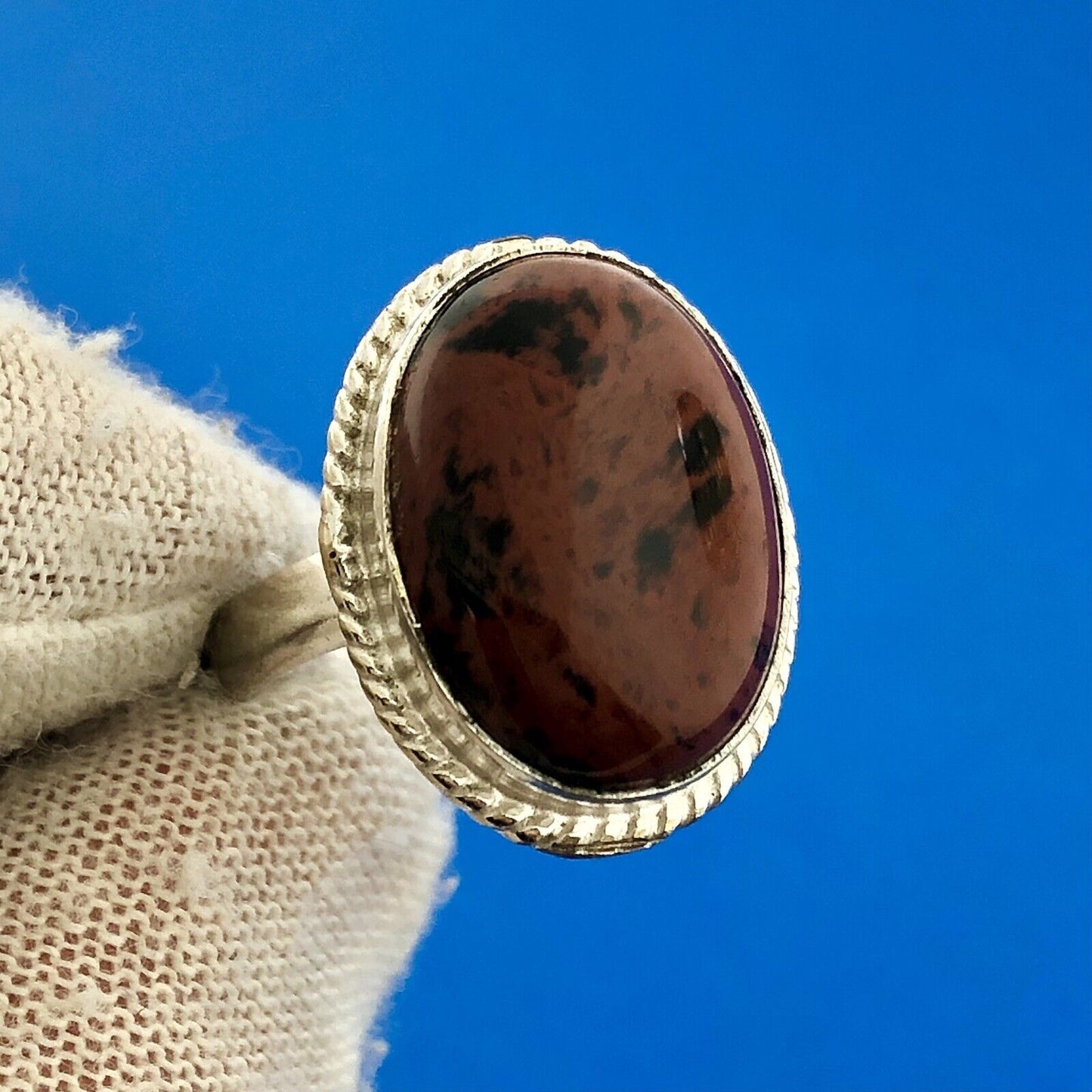 Fabulous Sterling Silver Oval Red Jasper Rejuvenation Statement Ring