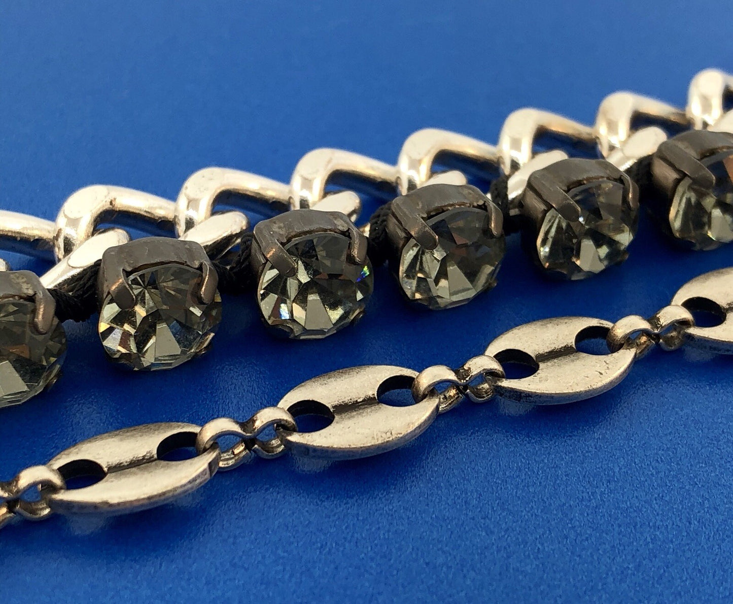 Kenneth Cole Silver Tone Crystal Triple Strand Statement Costume Necklace NWT
