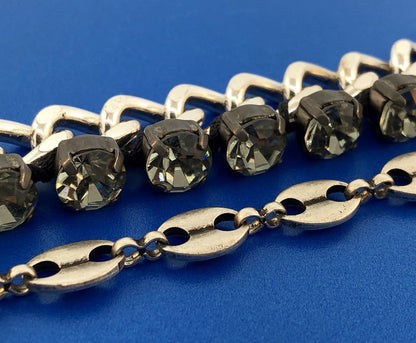 Kenneth Cole Silver Tone Crystal Triple Strand Statement Costume Necklace NWT