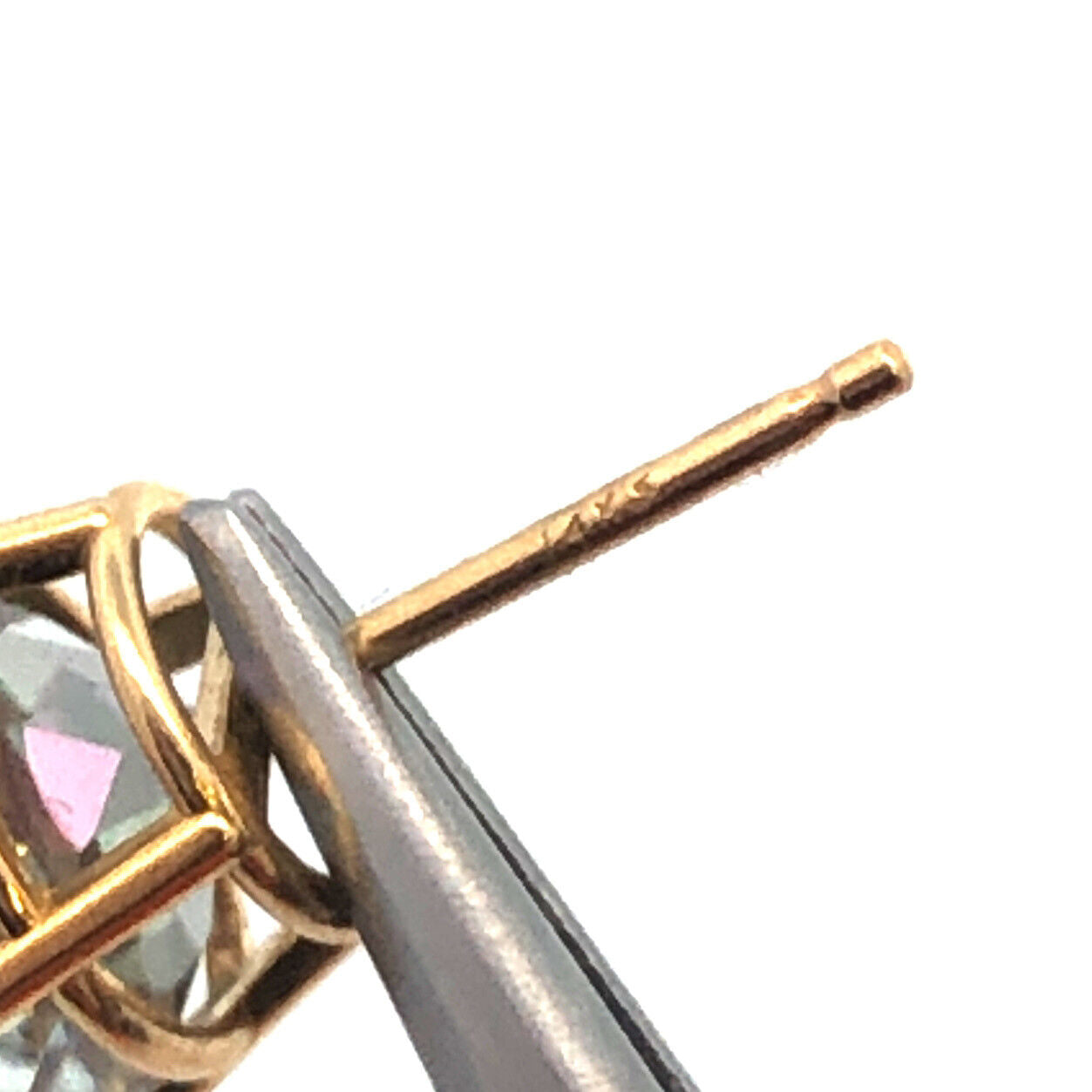 14K Yellow Gold Oval Mystic Topaz Power Protection Stud Earrings