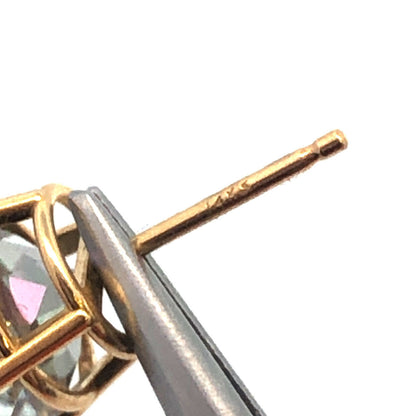 14K Yellow Gold Oval Mystic Topaz Power Protection Stud Earrings