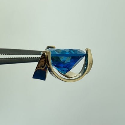 Designer 14K Yellow Gold Teal Sapphire Pear Solitaire Drop Pendant