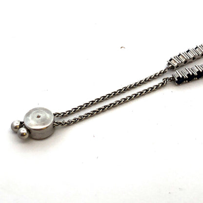 Designer DL 925 Sterling Silver Round Blue Sapphire Adjusable Tennis Bracelet